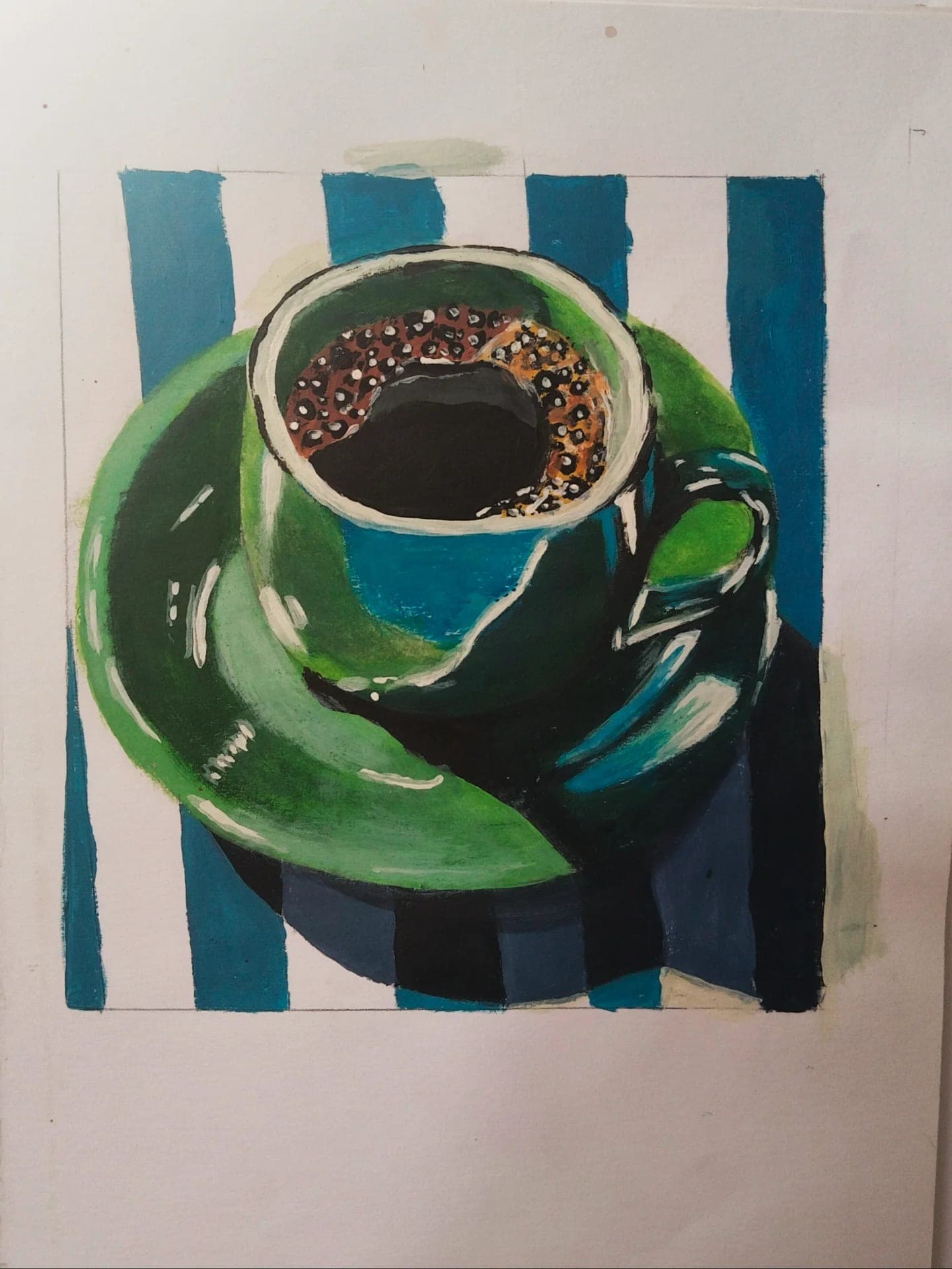 لوحة رسم يدوية - كوب قهوة